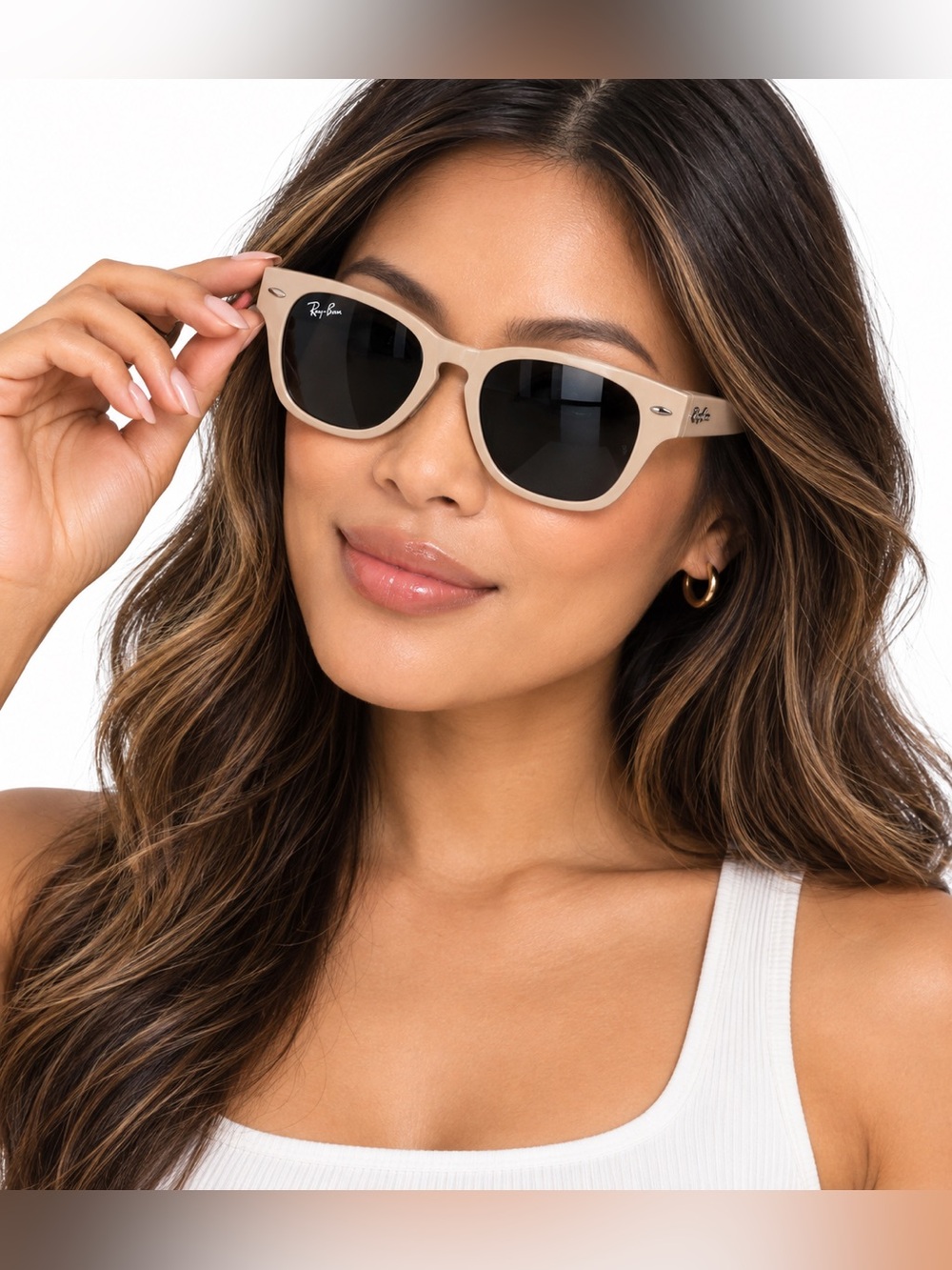 NEW Ray-Ban State Street 49-20-145 Women's Beige Nude Sunglasses